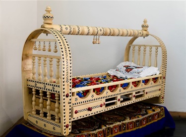 Traditional Uyghur baby cot