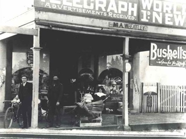 Black and white photo of Wheatley's Store